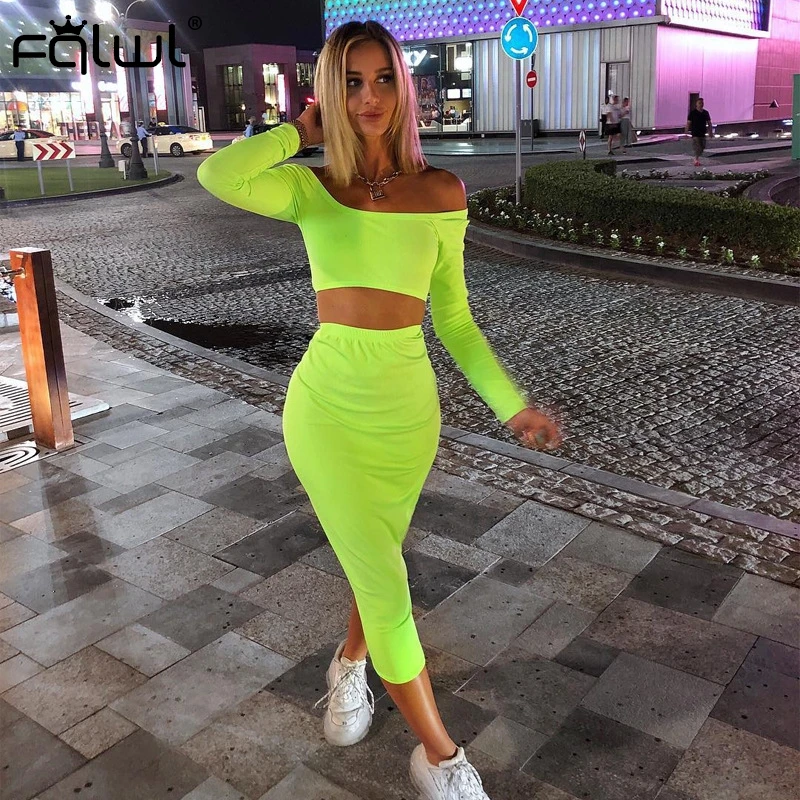 FQLWL осеннее трикотажное платье с длинным рукавом женский сарафан открытыми