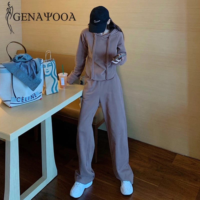 Genayoa новый весенний женский комплект 2 шт. с длинным рукавом Толстовка и