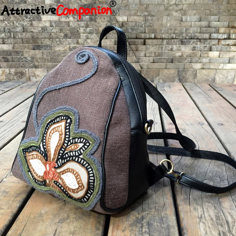 

Cute Girl Women Brand Canvas Unique Handbag Shell Contour Featured Embroidery Package National Style Lady Shoulder 019 Hand Bags