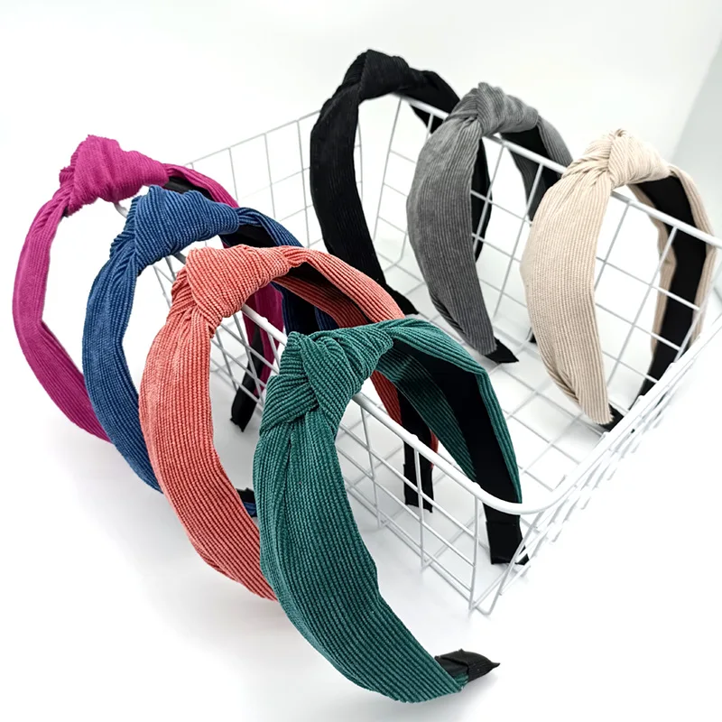 

Free shipping fashion Knotted corduroy women hairbands Bow-knot girl's headbands lady's headwear hair accessories