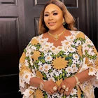 Африканские платья для женщин, 2021 г., большой размер, Boubou Dashiki, длинное Африканское платье, африканская одежда, кружевная ткань, свадебные платья