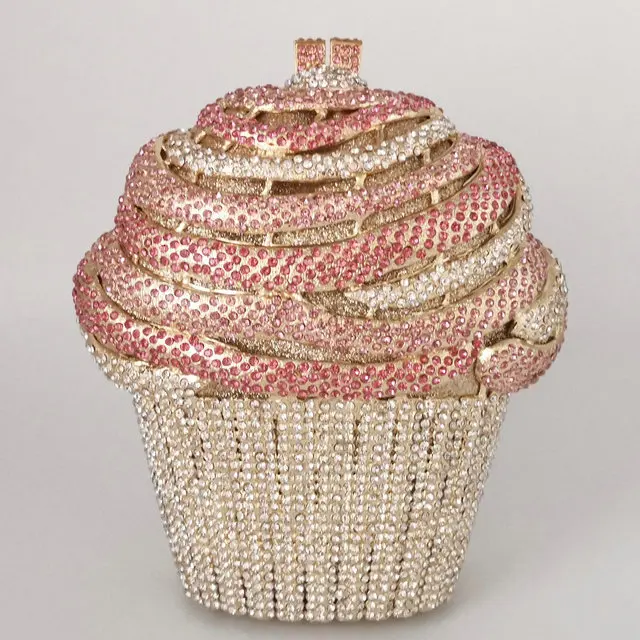 Pink Crystal Bag Бутик De FGG мороженое розовый женский Кристалл вечерние сумки Minaudiere клатч Свадебные вечерние сумки Свадебная сумка с бриллиантами - Цвет: Pink Crystal Bag