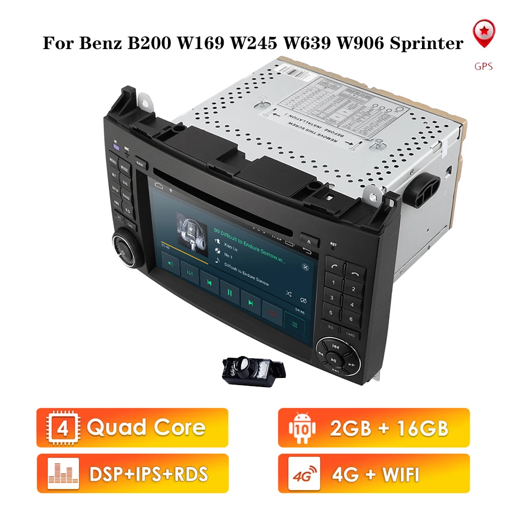 Автомагнитола 2DIN Android 10 DVD мультимедиа для Mercedes Benz B200 класс A B W169 W245 Viano Vito W639 Sprinter