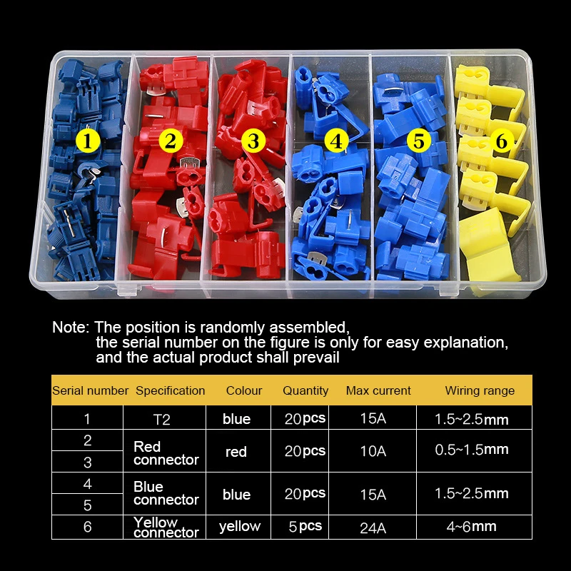 65 шт. соединитель для клемм синий быстрое соединение зажим проводов обжимной