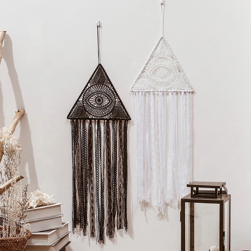 

Dreamcatcher Eye Tapestry Knitted Macrame Tassel Wall Hanging Home Decoration Psychedelic Wall Art Accessories Boho Room Decor
