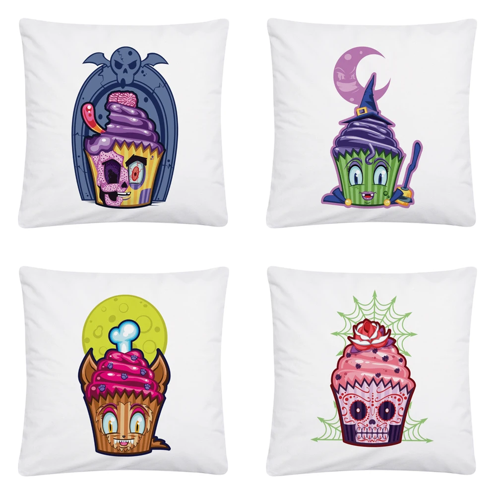 Мягкая короткая плюшевая наволочка для подушки с мультяшным рисунком мороженого