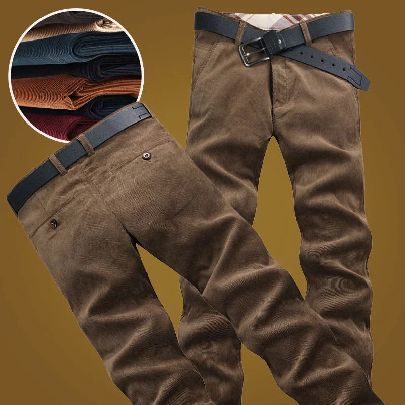 Мужские брюки из вельветовой ткани модные деловые мужские красные синие черные