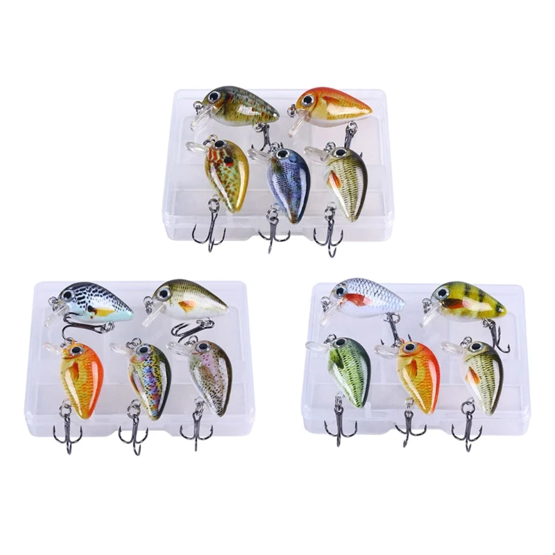 

Fishing Lures Set Lifelike Bass Lures Crankbait Slow Sinking Hard Lure 3D Eyes Fishing Tackle 2.7cm 1.5g