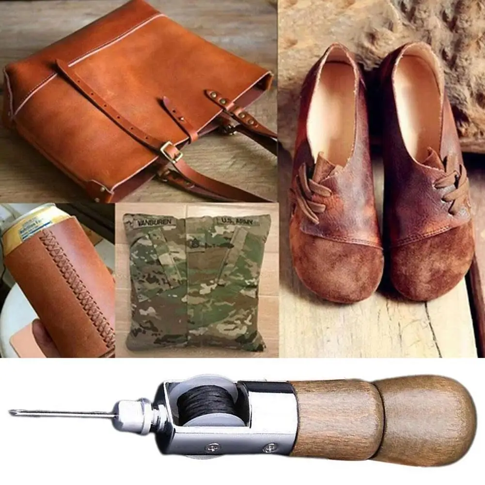 

Leather Sewing Awl Thread Kit Manual Sewing Machine Craft Speedy Stitcher Stitching Shoemaker Leather Tool Canvas Repair G4V2