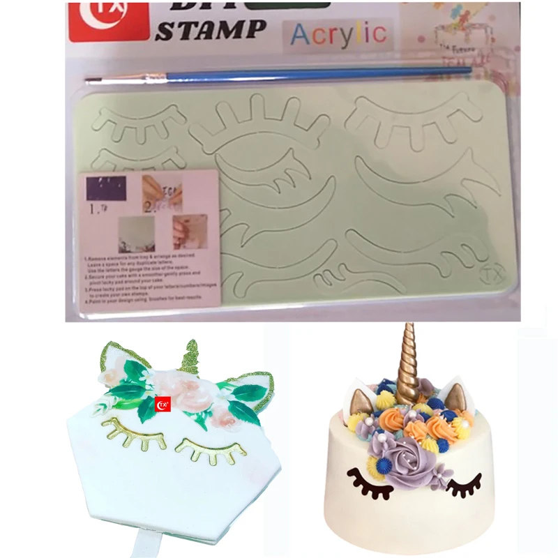 1PC Embossed Mold DIY Unicorn Eyelish Alphabet Number Cake Cookie Molds Fondant Decoration Baking Tools | Дом и сад