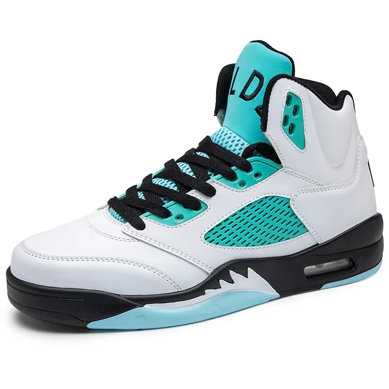 

High Top Tractical Basketball Shoes For Men Comfortable PU Mesh Sports Air Cushion Skateboard Shoe Casual Sneakers Male Trainers