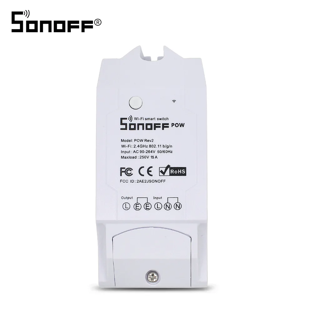 Умный Выключатель питания Sonoff POW R2 15A контроллер измерения потребления энергии