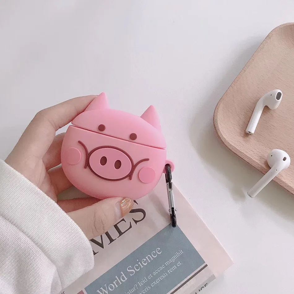Симпатичные Bluetooth беспроводные наушники чехол для AirPods 2 чехол силиконовый медведь мультфильм чехол для Apple Air Pods чехол аксессуары ремешок - Цвет: 668
