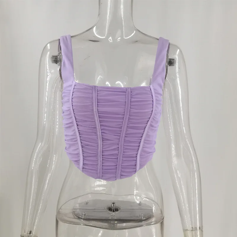 MSXU 2020 Summer New Hot-selling Women Fashion Sling Top Sexy Personality Versatile Short Women Sling Top