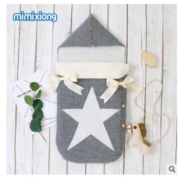 Пеленальные мешки для новорожденных трикотажные зимние одеяла с пятью звездами