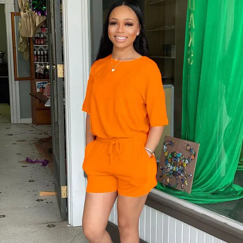 

ZKYZWX Sexy Two Piece Joggers Set Vacation Outfits Crop Top and Biker Shorts Sweat Suit Matching Sets for Women Summer Clothes