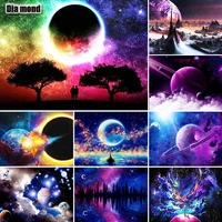 full square diamond painting space 5d diy mosaic diamond embroidery planet landscape star scenery cross stitch home decor
