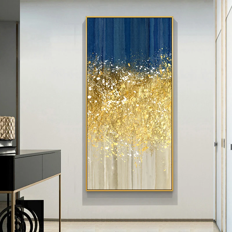 Большой размер ручной работы толстый нож абстрактная живопись маслом золото