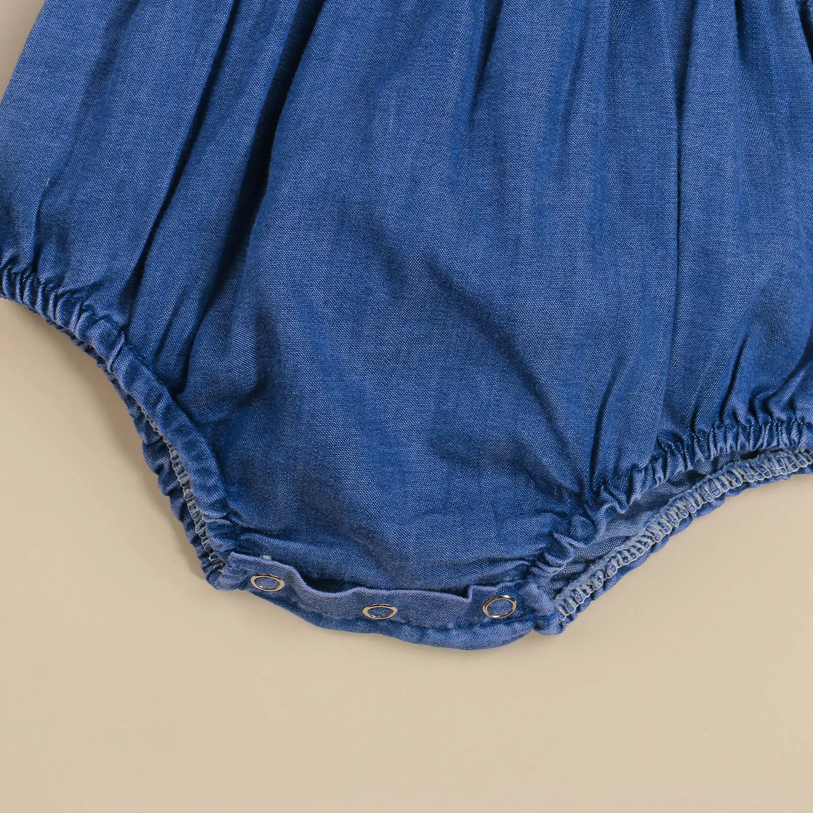 Боди летнее с бахромой и открытой спиной для девочек темно-синее | Детская одежда