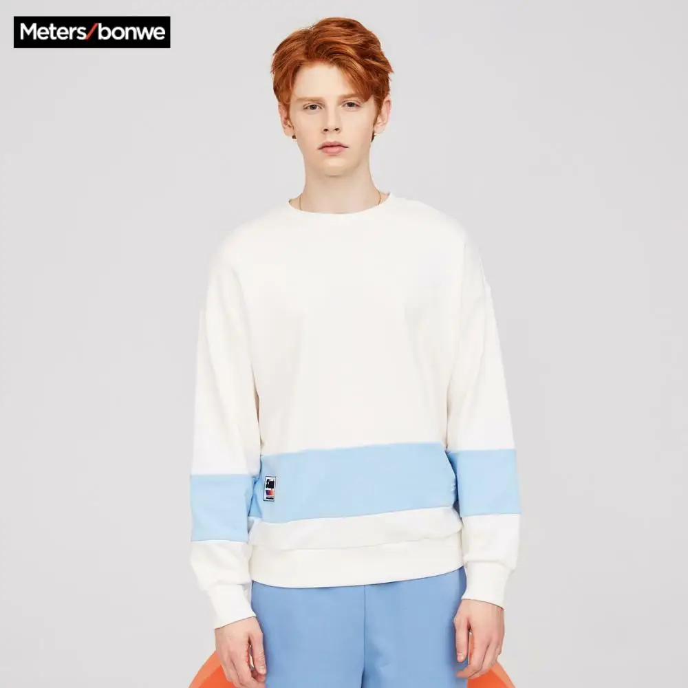 Metersbonwe 2020 новая весенняя полосатая Свободная Толстовка для мужчин высокого