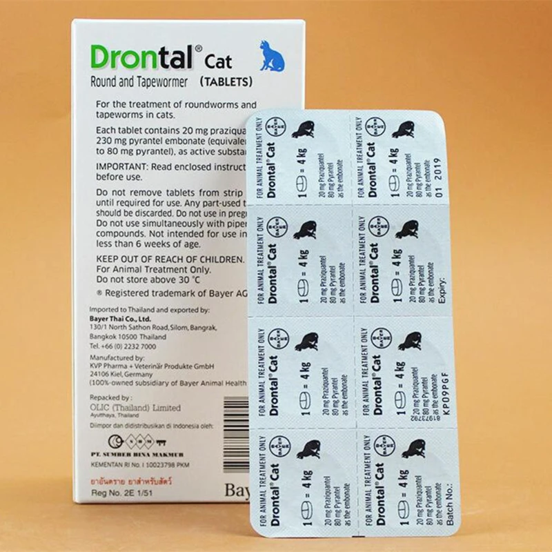 Bayer Drontal Dewormer для кошек Allworms круглый и Tap червь 8/40 вкладки