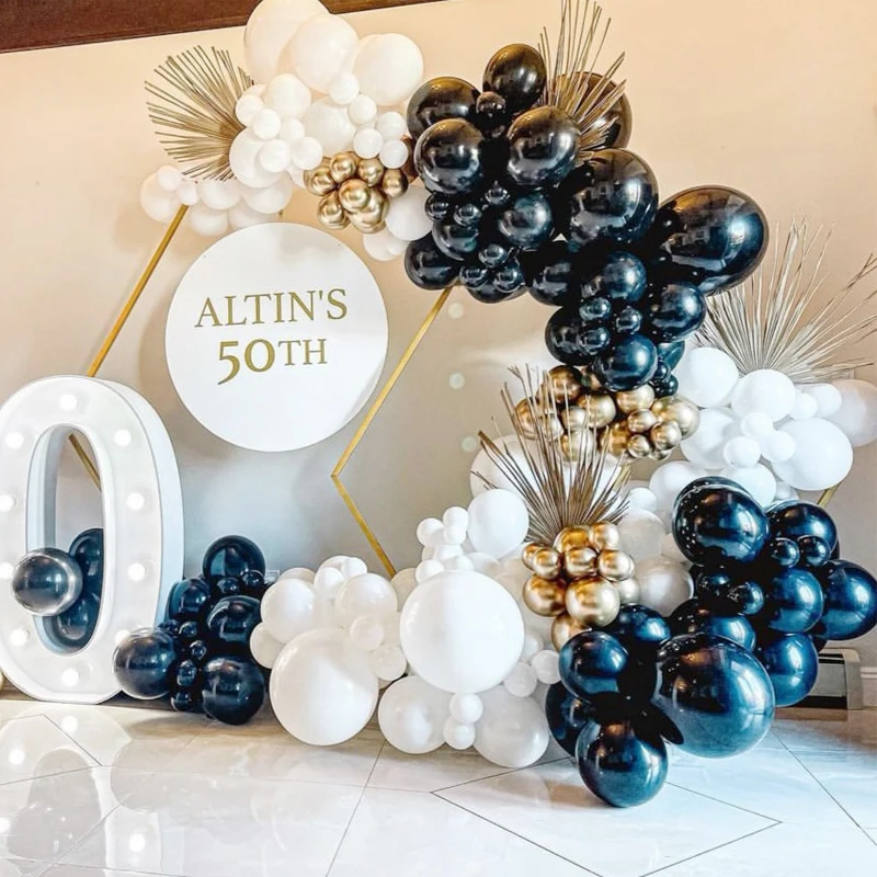 

157Pcs Black White Chorme Glod Balloon Garland Arch Kits Farther' Day Wedding Happy Birthday Party Men Decorations Baby Showe
