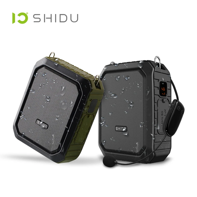 SHIDU M800 18W Amplificatore di Voce Portatile Impermeabile Altoparlante Bluetooth Con Wireless UHF Microfono AUX TF USB Flash Per Gli Insegnanti