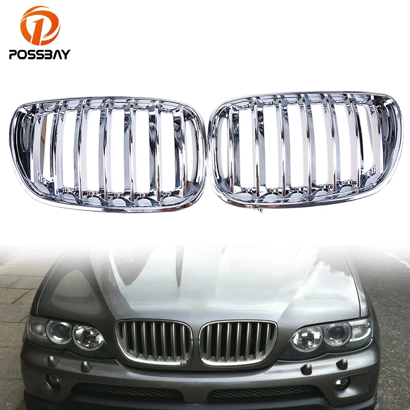 

Передние спортивные решетки POSSBAY 51137113733, для автомобилей BMW X5 E53 3.0d/3.0i 2003-2007, 2 шт.