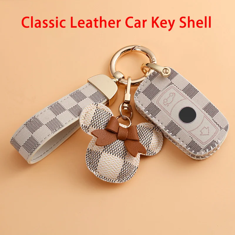 

Leather Car Key Case Cover for BMW E46 F30 E90 X1 X3 X4 X5 X6 1 3 5 7Series F10 F11 F15 F16 F20 Auto Key Shell Protector