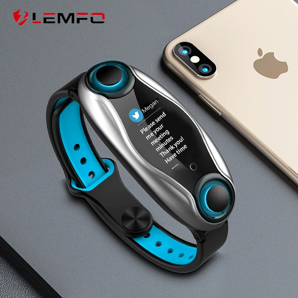 Смарт-часы LEMFO LT04, Bluetooth наушники с пульсометром, фитнес-трекер, кровяное давление, BT звонки, умные часы для IOS, Android Phone