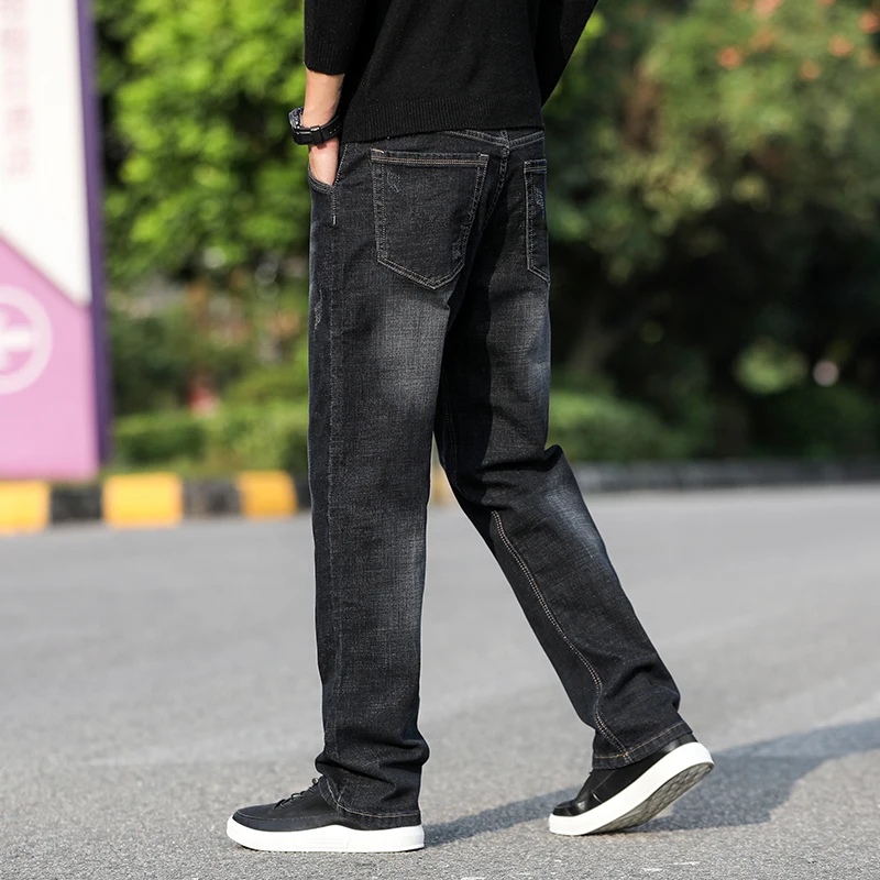 

2020 Brand New Spring Autumn Jeans Men loose Fit Male Blue Denim Pants Casual Denim Trousers Wide Leg Jeans Boot Cut