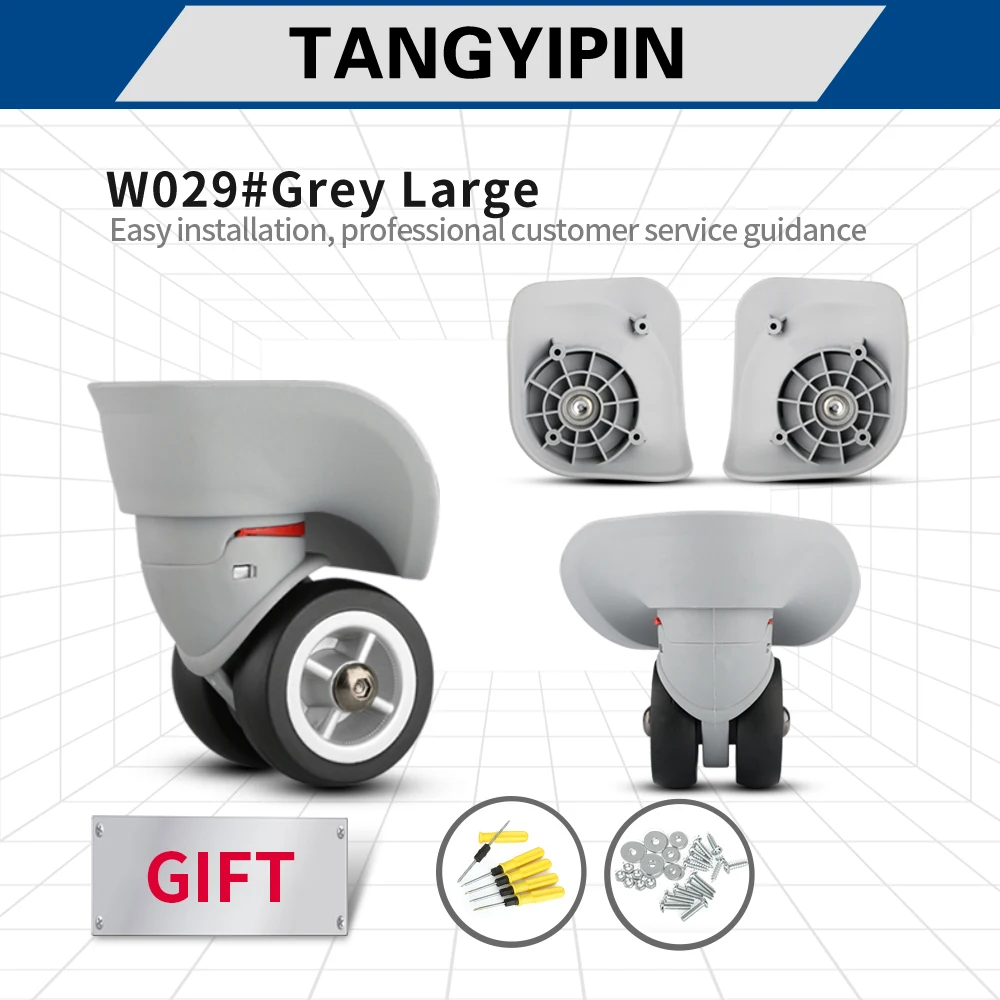 TANGYIPIN W029 2Pcs/Pair Rubber Swivel Wheels 360 Degree Rotation Suitcase Replacement Casters Multifunction Luggage Case Parts