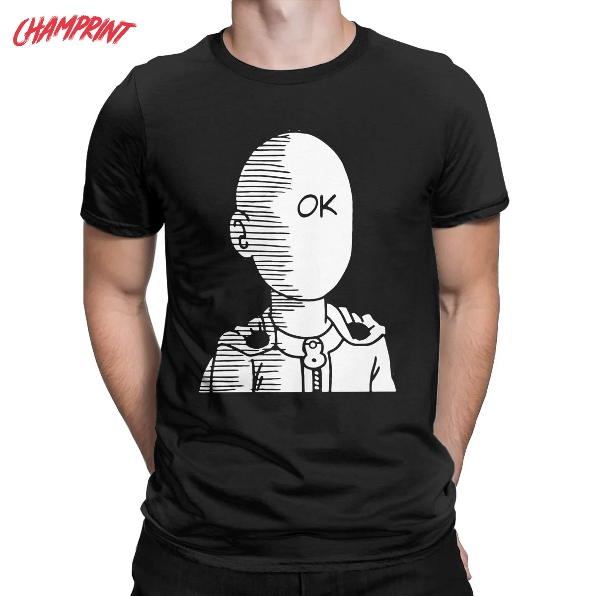 Мужская футболка с коротким рукавом из чистого хлопка круглым вырезом в