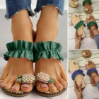 Женские шлепанцы с ананасом, жемчугом и плоской подошвой, богемные повседневные сандалии, пляжная обувь, женские сандалии на платформе, 2021