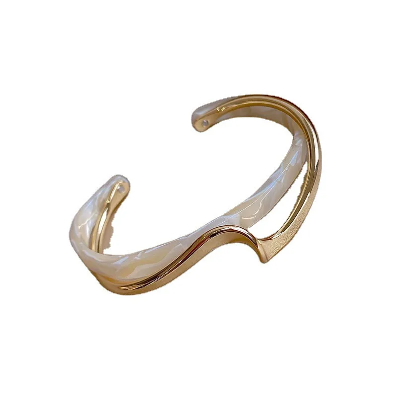 

TIMEONLY korean Elegant shell bangles Irregular metal c shpe charms bangle Luxury anniversary gift jewellery for women ladies
