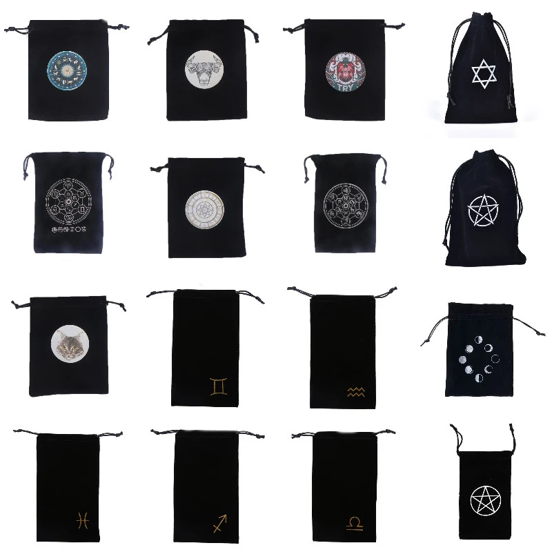 

1pc Velvet Bag Tarots Cards Storage Bag Mystical Magic Divination Rune Bag Board Game Dice Drawstring Bag