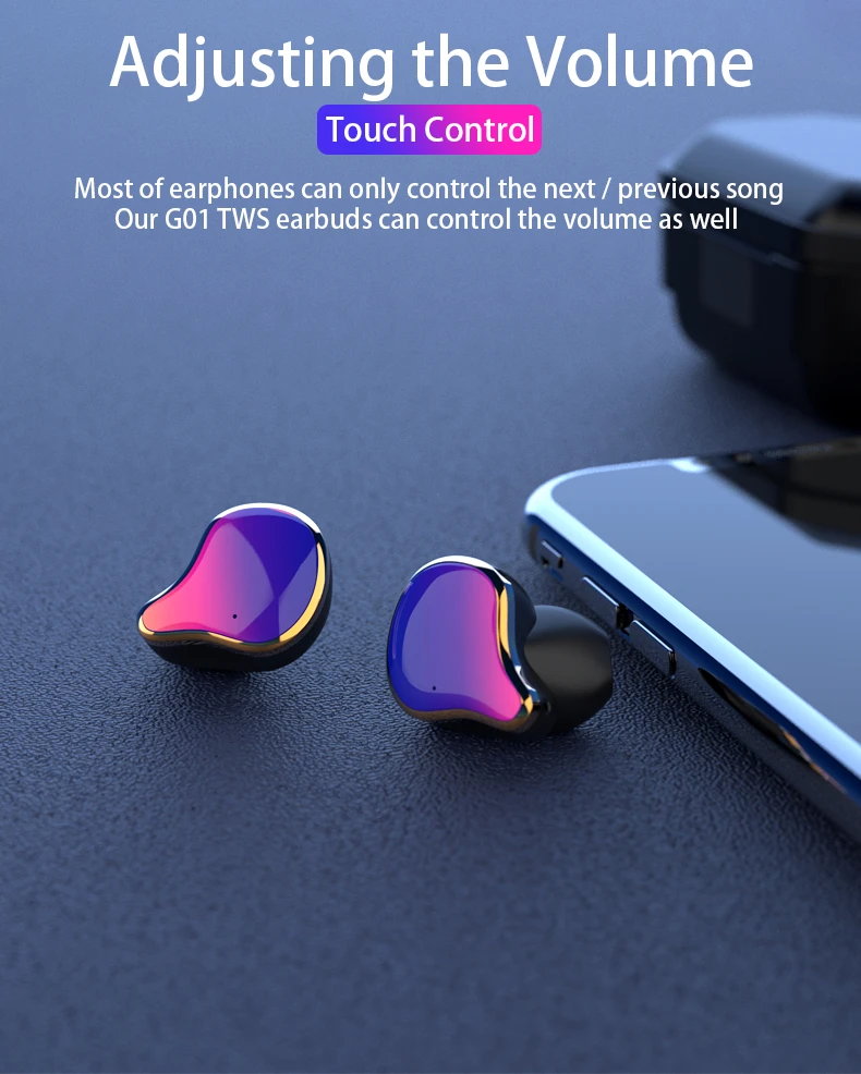 Крутые G01 TWS, беспроводная bluetooth-гарнитура, наушники Bluetooth 5,0 6D, объемные наушники с сенсорным управлением, наушники HIFI, стерео наушники