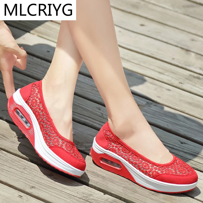 

2021 женская обувь; Весенняя женская обувь нескользящие противоударные износостойкие кроссовки с кружевным плетением; Удобная Повседневная ...