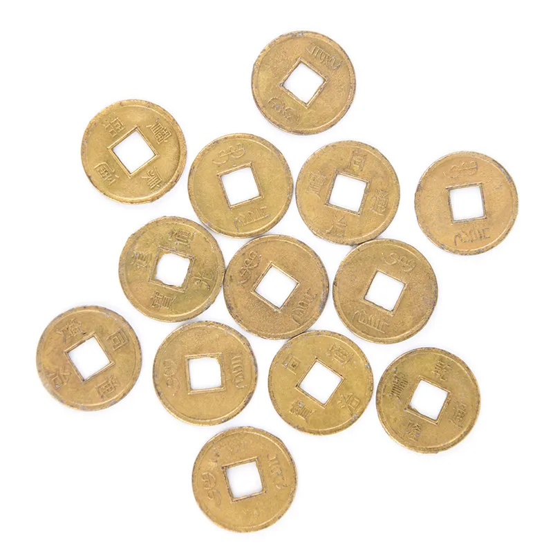 

100 шт./лот фэн-шуй, счастливая монета 10 мм, Китайская древняя удача, Декор для дома и автомобиля, Дракон и Феникс, старинное богатство, деньги