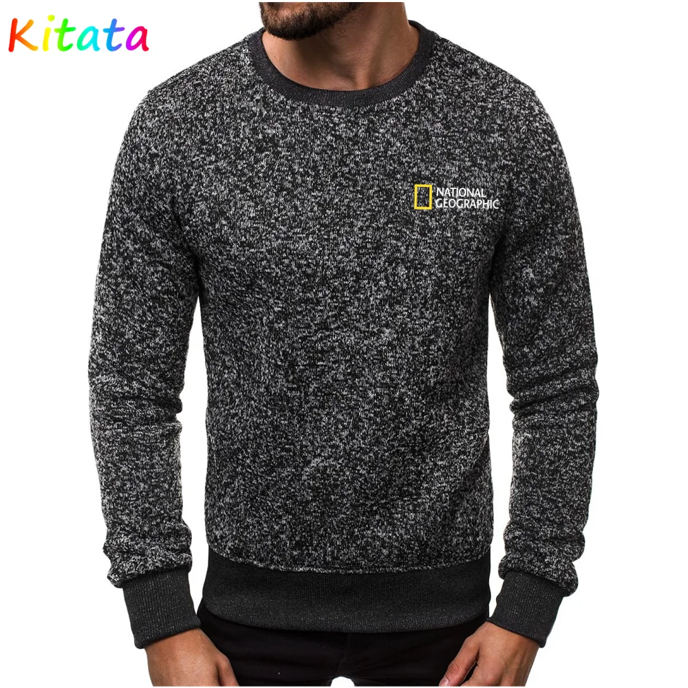 

2021National Geographic Alphabet Print Autumn Winter Men's Casual Sweater Pullover High-quality Cotton Korean Jogging Hoodie+2