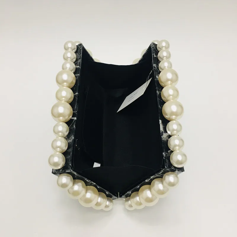 

2020 Women Luxury Design PVC Handbag with Pearl Girls Holiday Beach Bag Lady Evening Party Tote Bag Small Coin Purse Bag