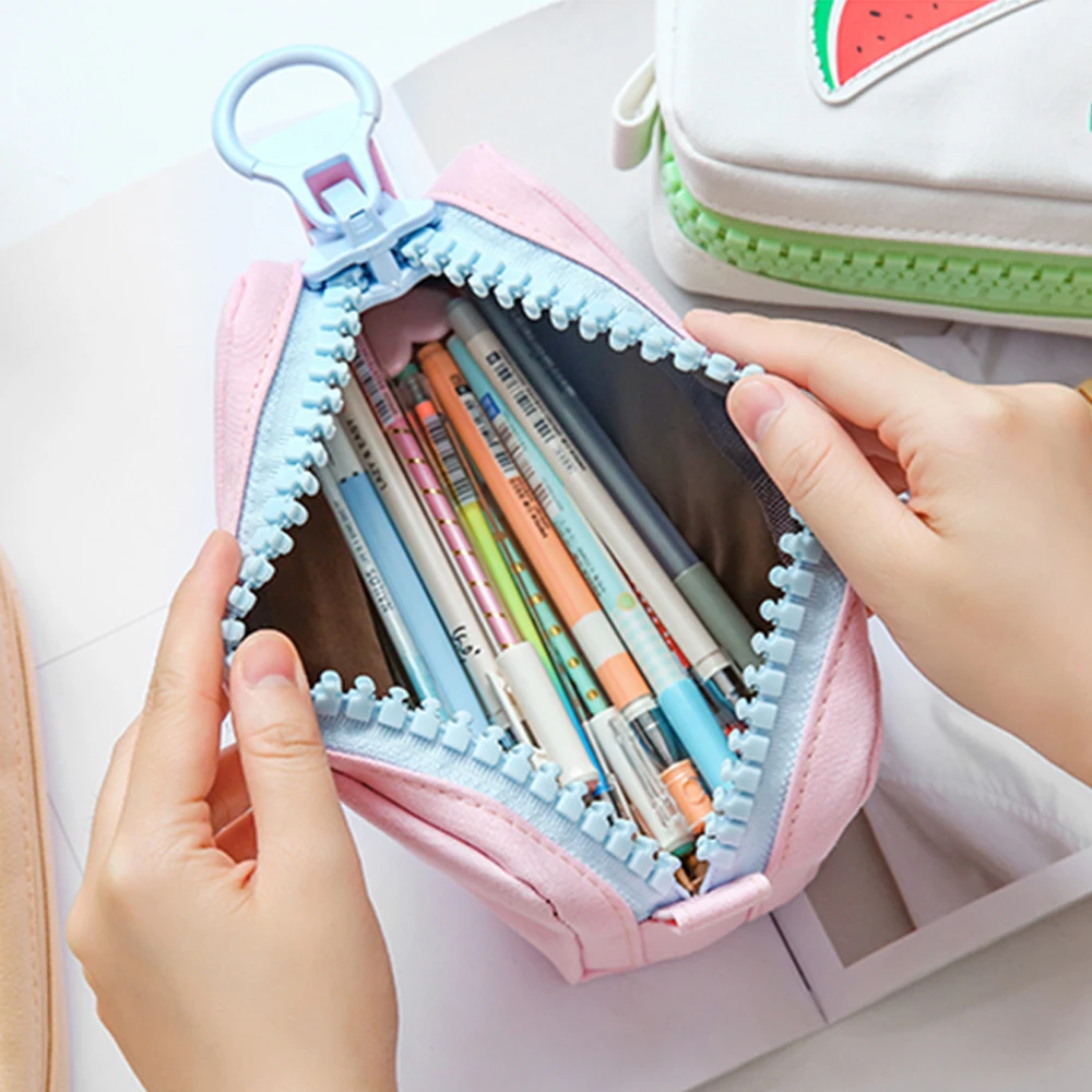 Пенал A6628 на большой молнии с изображением фруктов | Канцтовары для офиса и дома