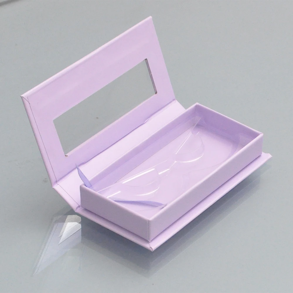 

20pcs/pack Wholesale Eyelash Packaging Box Lash Boxes Package Custom Magnetic Lavender 25mm Faux Cils Tray Storage Case Vendors