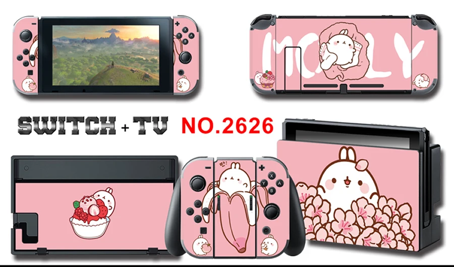 Защитная крышка наклейка Виниловая для консоли Nintendo Switch NS + контроллер
