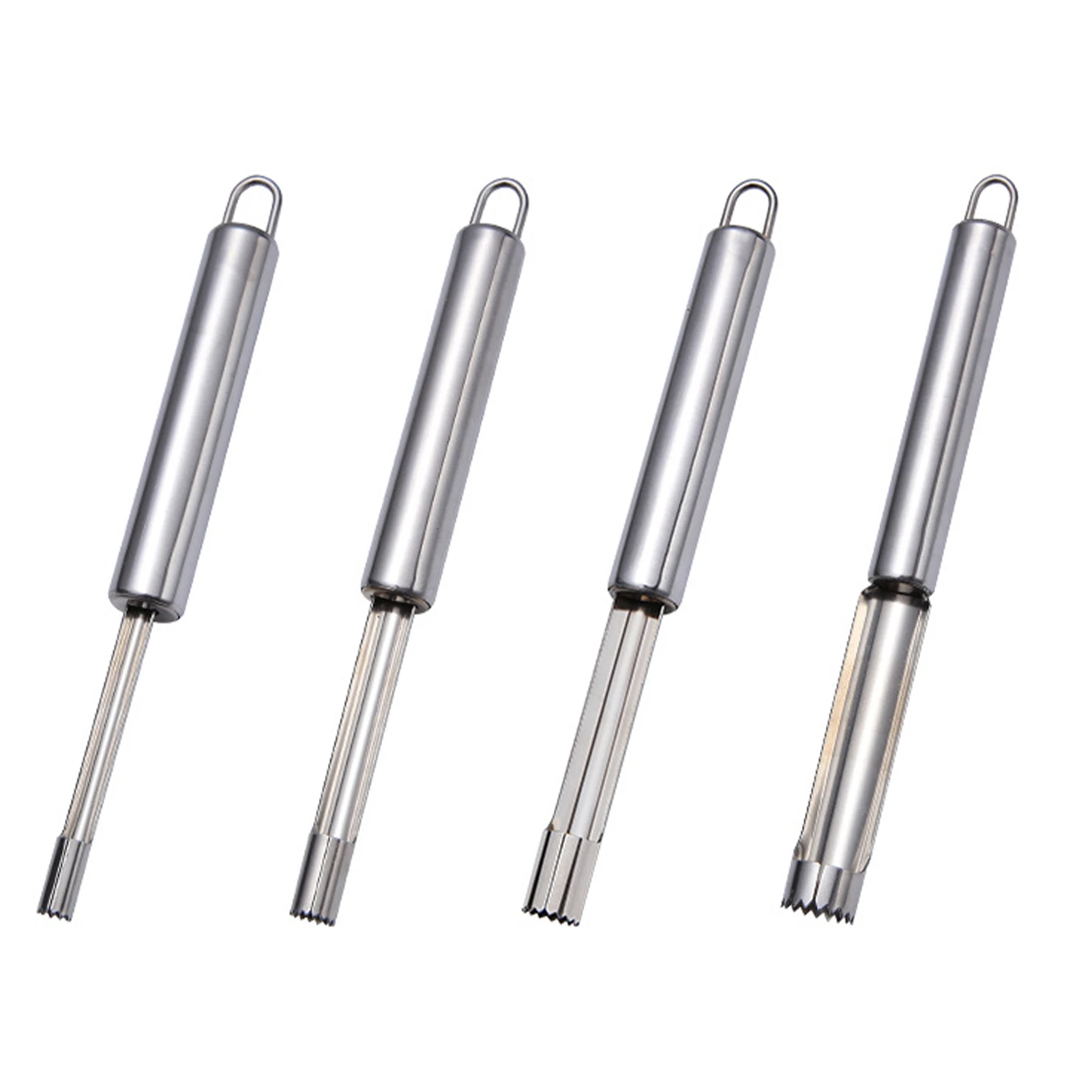 

4pcs Handheld Shape Blade Easy Clean Home Kitchen Reusable Hanging Practical Stainless Steel Rustproof Fruit Corer Pear Jujube