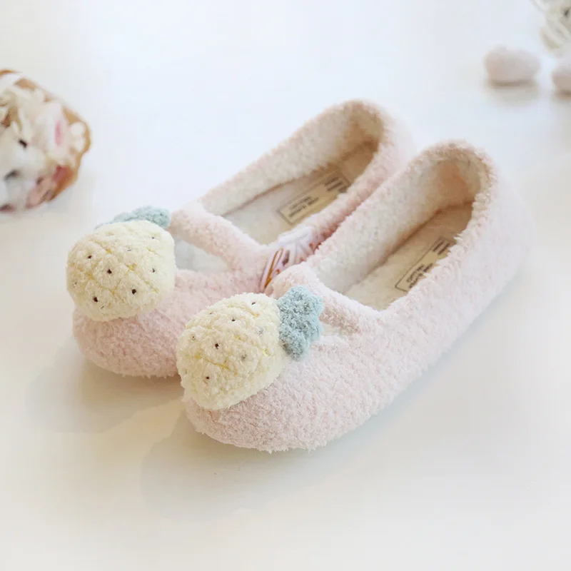 Тапки женские домашние на плоской подошве хлопок милый арбуз плоская подошва