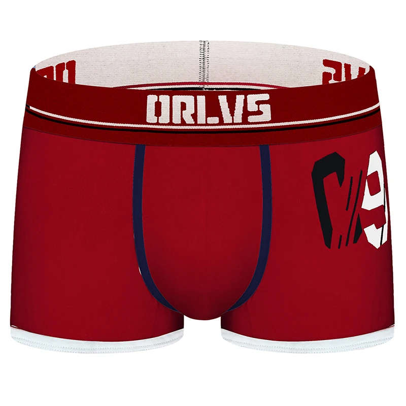 ORLVS Брендовое Мужское нижнее белье мужские боксеры cueca tanga быстросохнущие мужские брюки Ropa Interior hombre мужские боксеры шорты calzoncillo hombre - Цвет: OR189-red