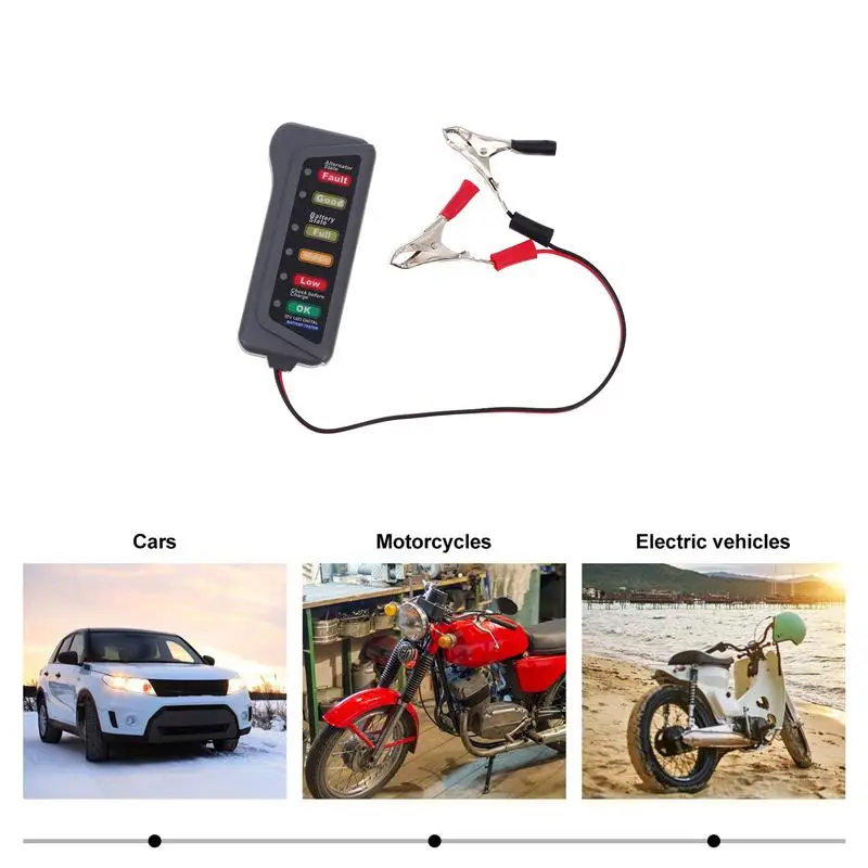 

Car Battery Alternator Tester 12V Digital LED Indicator Battery Analyzer
