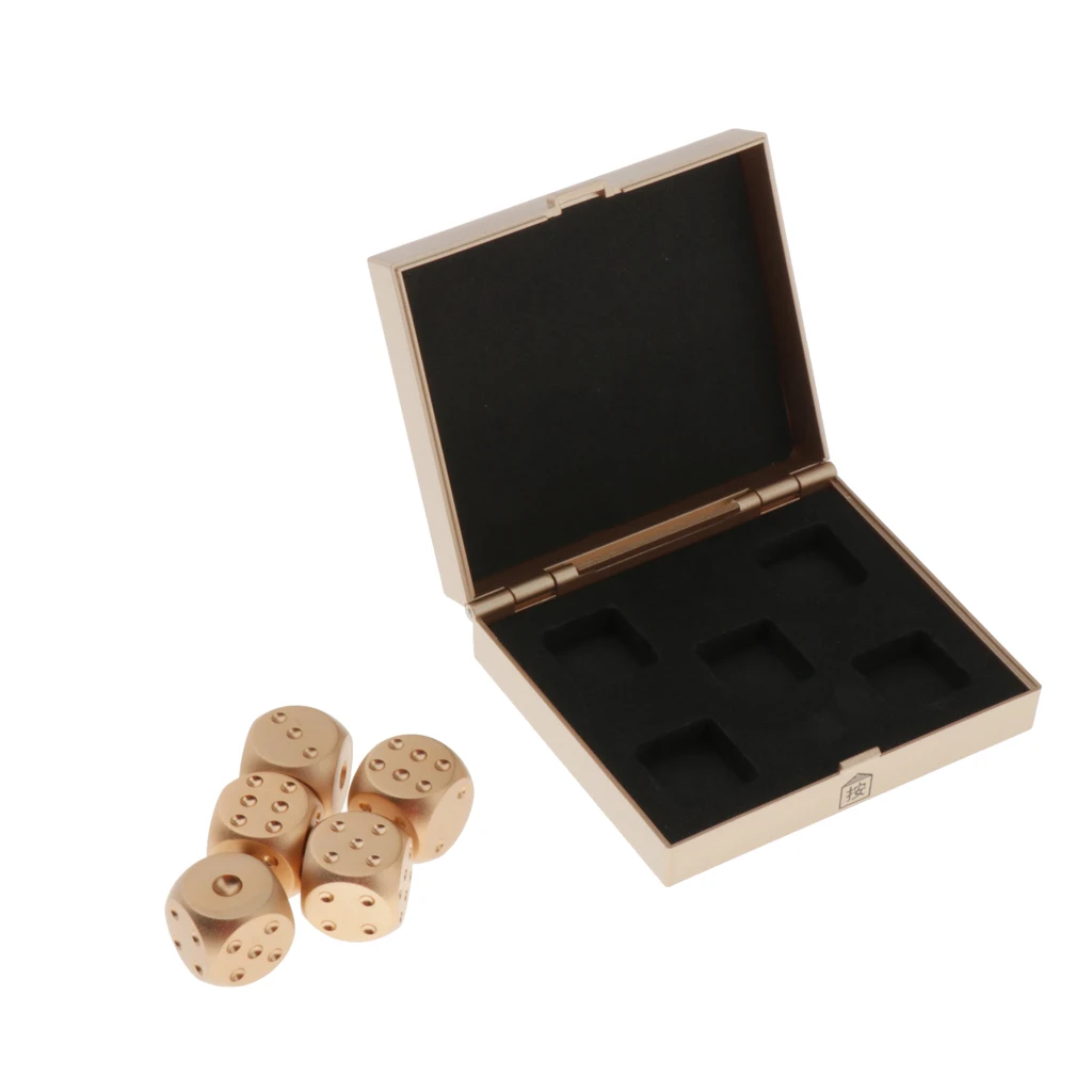 5 шт./компл. Мини Металл D6 игральные кости Металлические кубики в коробке для