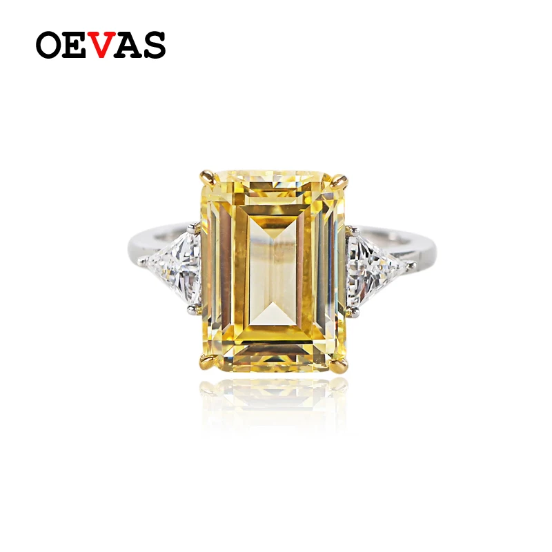 

OEVAS Pink White Yellow High Carbon Diamond Engagement Party Rings 100% 925 Sterling Silver Sparking Wedding Jewelry Wholesale